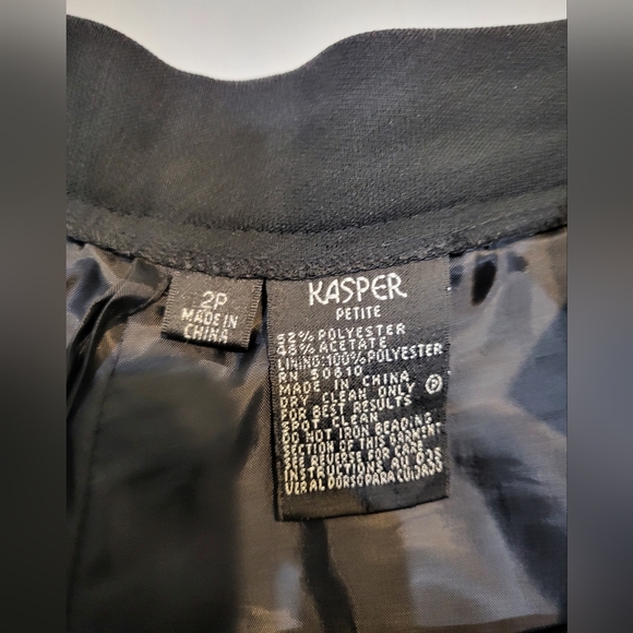 Kasper Black Suit Pants Size 2 Petite - Picture 2 of 6